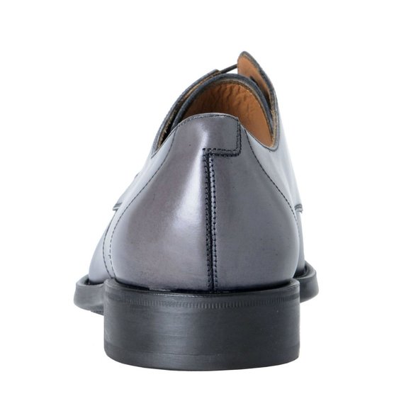 Salvatore Ferragamo Gray Leather Oxfords Shoes main image 8